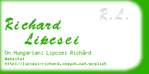 richard lipcsei business card