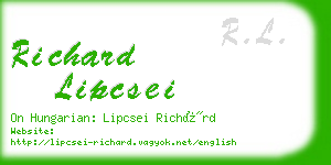 richard lipcsei business card